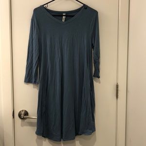 Blue 3/4 length sleeve dress